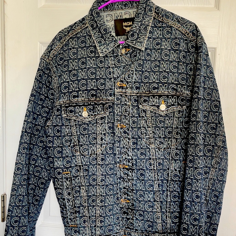 BRAND NEW MCM LOGO JEAN JACKET Size 48 so Small- Medium size